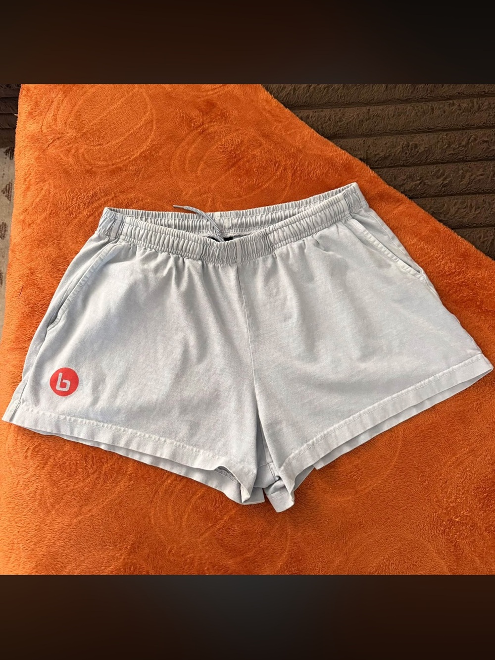 Light Blue Women's Athletic Shorts with Subtle Logo